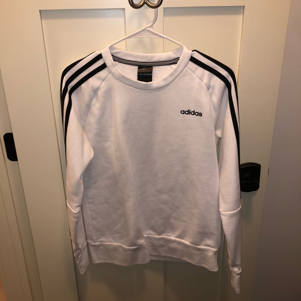 White ADIDAS crew neck